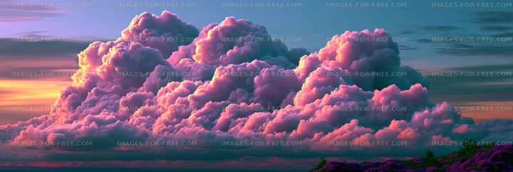 Clouds in a sunset with pink and purple hues