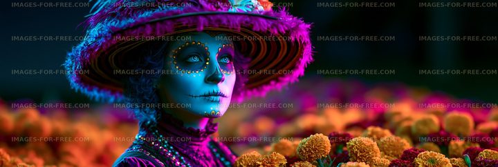 Celebration of the Day of the Dead with vibrant marigold flowers