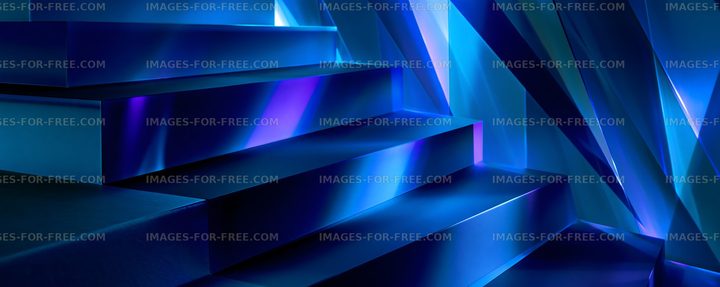 Stairs with blue lighting in a modern interior design