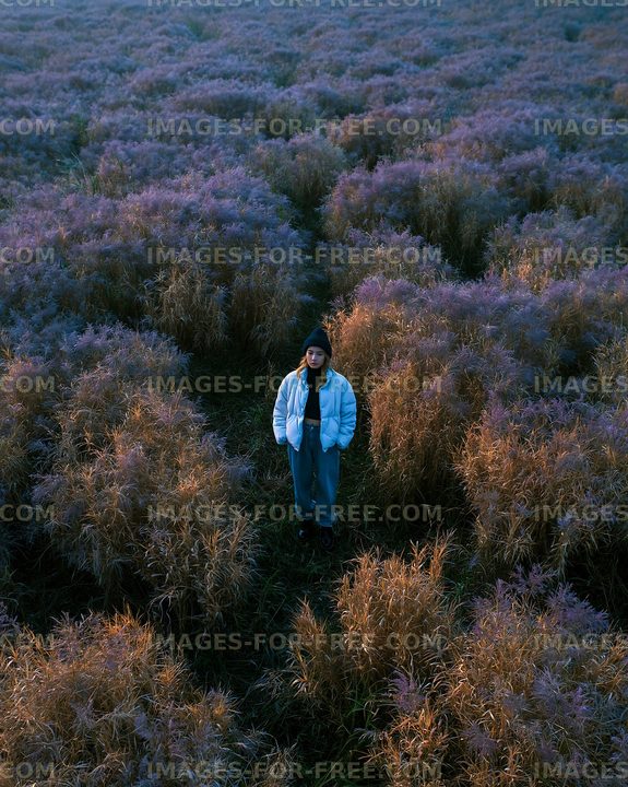 Person standing in a field of tall grass during daylight