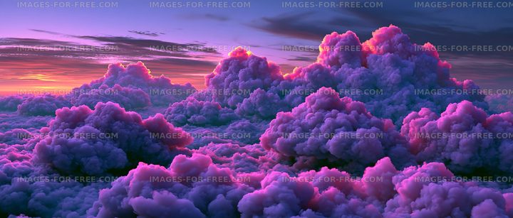 Colorful clouds at sunset over a landscape