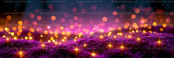 Colorful lights create patterns on a purple surface at night