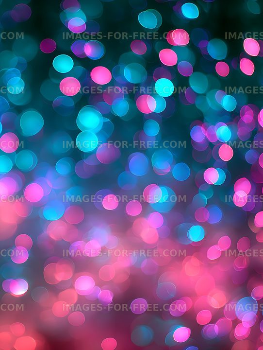 Colorful bokeh lights create a vibrant background scene