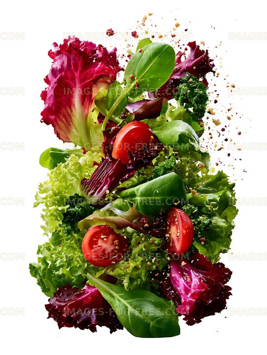Fresh salad mix with various leafy greens and cherry tomatoes