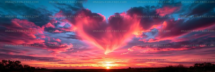 Heart-shaped clouds at sunset
