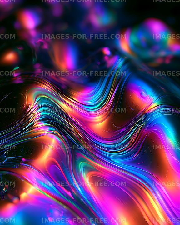 Colorful abstract waves with vibrant light reflections