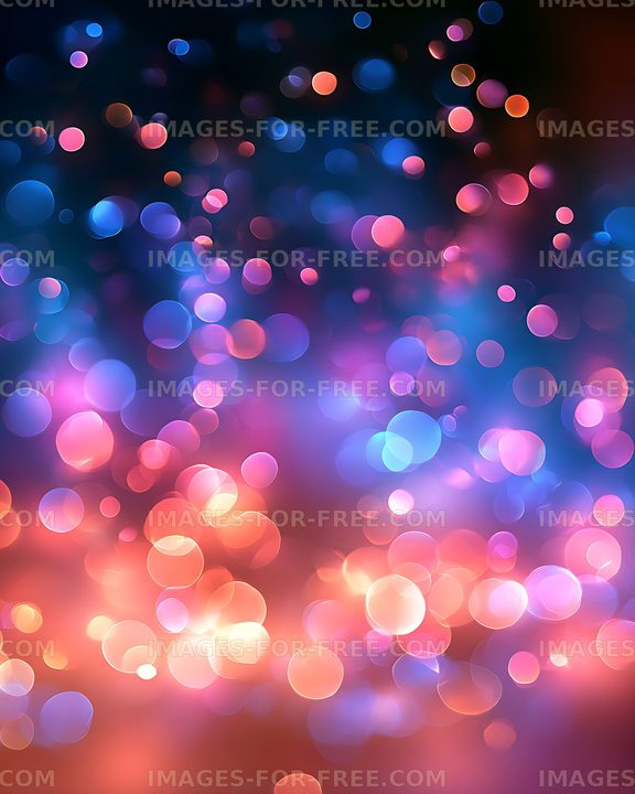 Colorful bokeh lights create a vibrant background scene