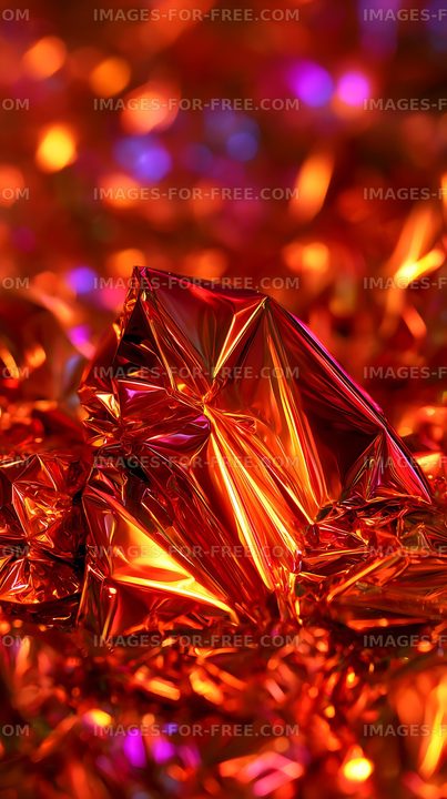 Vivid abstract metallic foil texture with colorful light