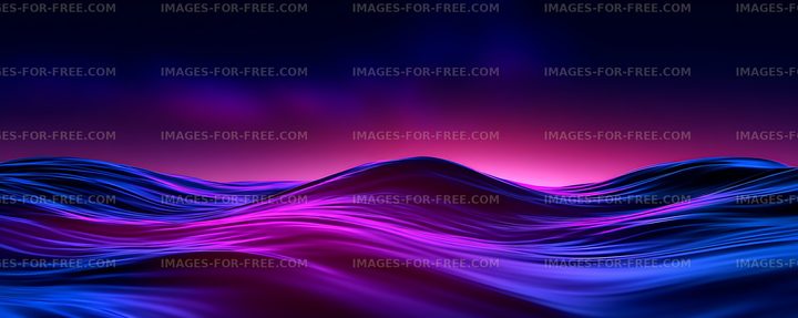 Colorful waves in a digital landscape at night