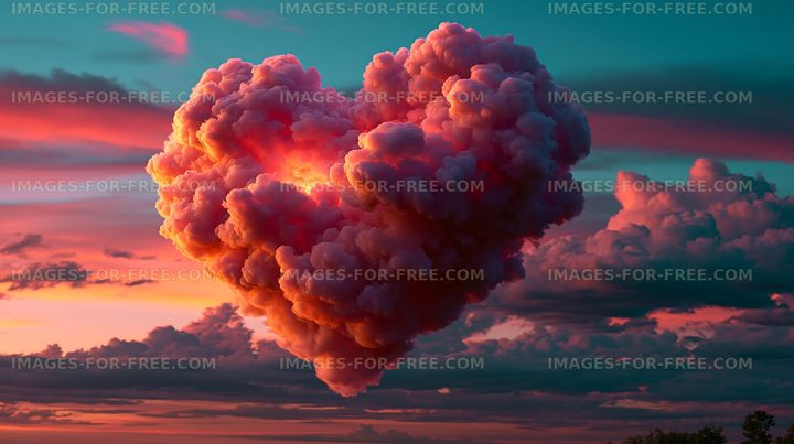 Towering glowing storm cloud in a vivid sunset sky