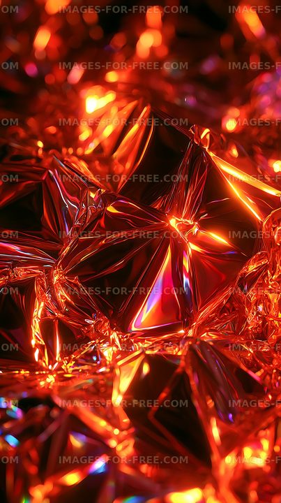 Vibrant abstract crystalline light texture in red and orange