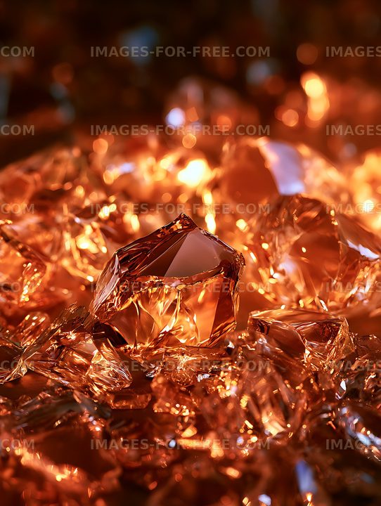Abstract glowing amber crystal texture