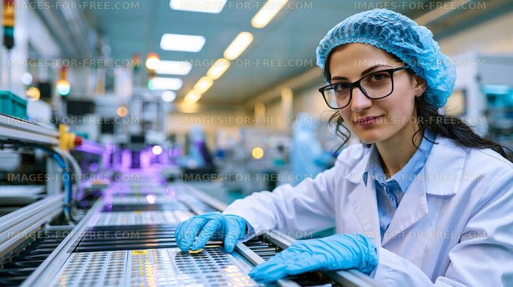 Laboratory scientist examining a sample tray