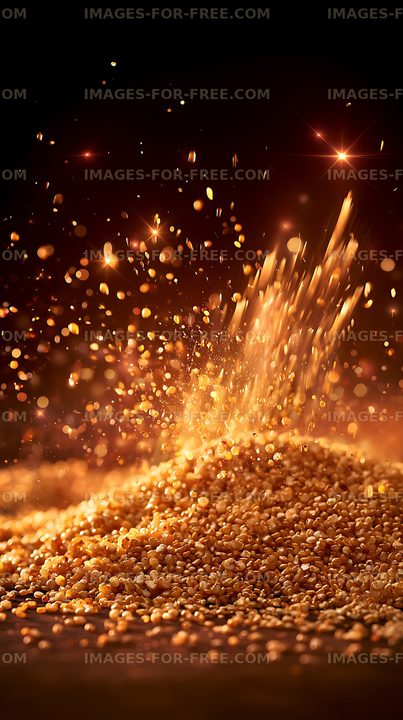 Abstract golden sparks and glowing particles