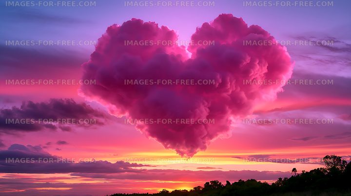 Vivid purple and pink cloudscape at sunset