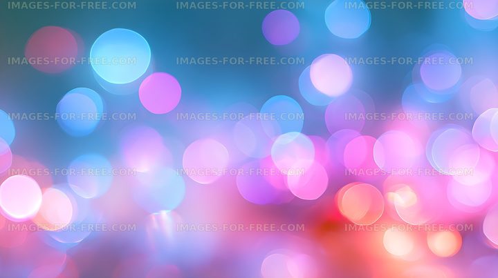 Colorful glowing bokeh circles in blue and pink