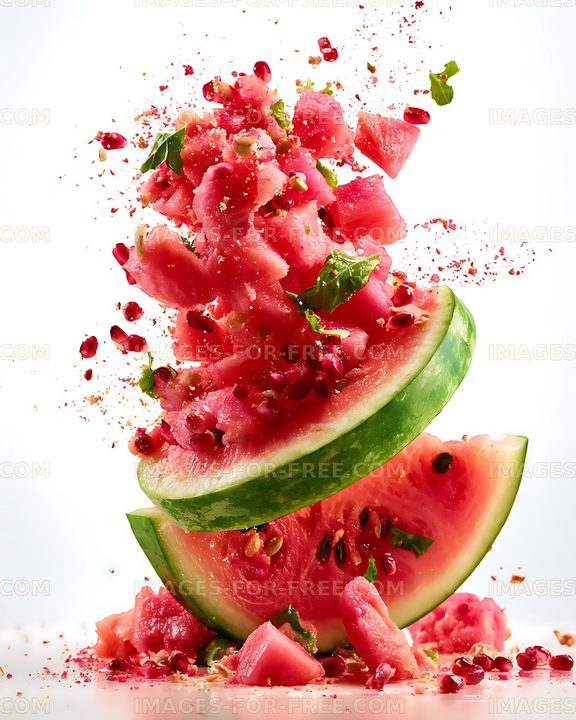 Watermelon and pomegranate fruit splash