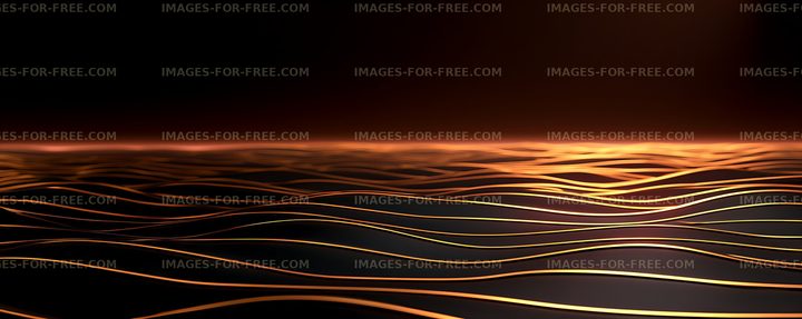 Glowing orange wave lines on dark abstract background