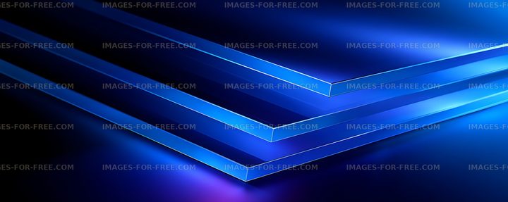Blue abstract geometric background with luminous lines