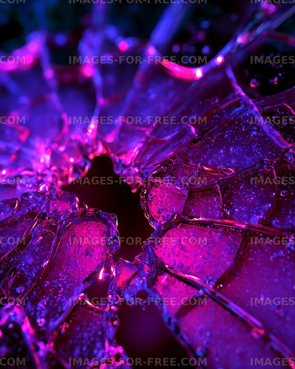 Vivid neon crystalline texture in magenta and blue