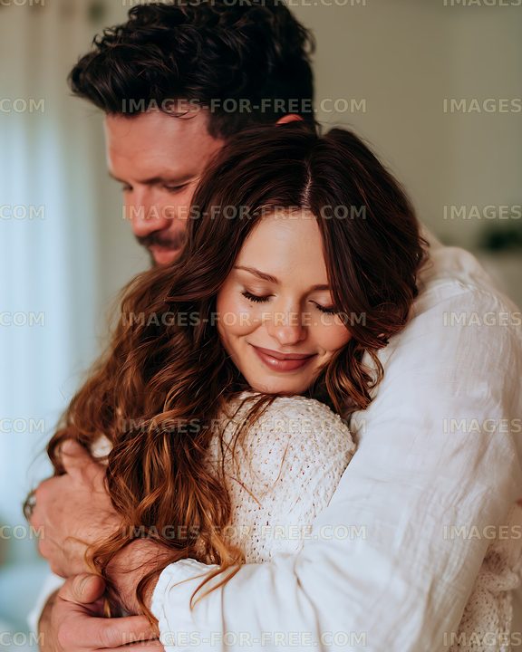 Tender couple sharing a warm embrace