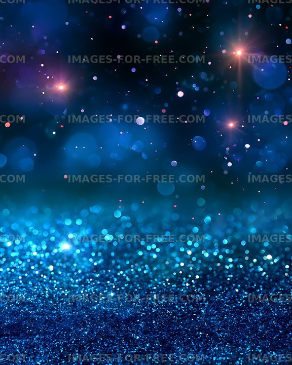 Abstract blue glitter with glowing bokeh