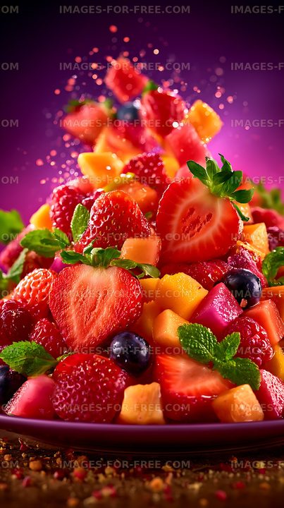 Vibrant mixed fruit salad in a bowl