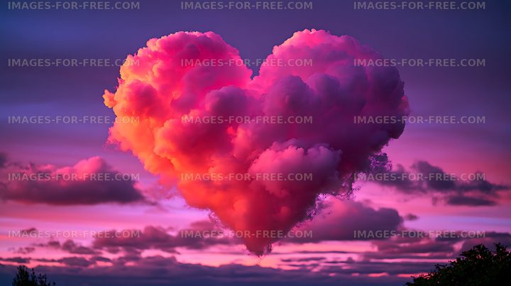 Vivid colorful cloudscape beneath a glowing sunset sky