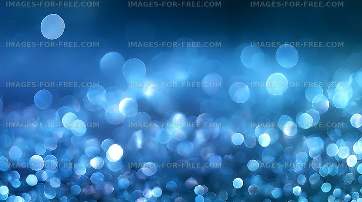 Blue abstract bokeh background with glowing circles