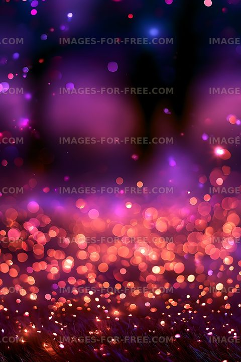Colorful glowing bokeh lights on a dark abstract background