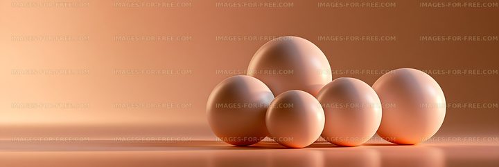 Glossy spherical forms in a warm minimalist arrangement