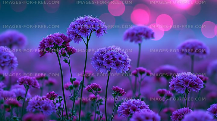 Colorful flowers with bokeh background in garden setting