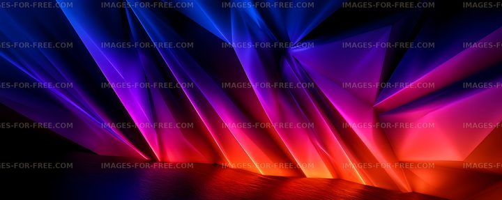 Vibrant abstract geometric design in blue, purple, magenta, and red