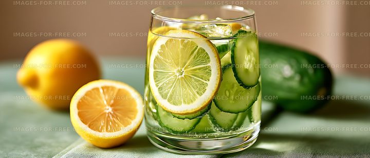 Refreshing lemon and cucumber infused water
