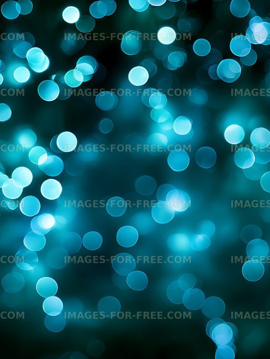 Glowing cyan bokeh circles on a dark teal background