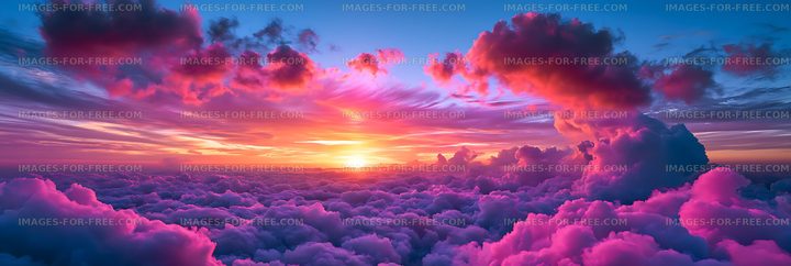 Colorful cloudscape illuminated by a dramatic sunset