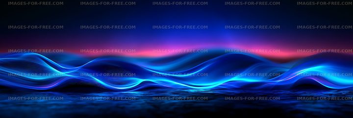 Glowing abstract waves in blue, pink, and purple