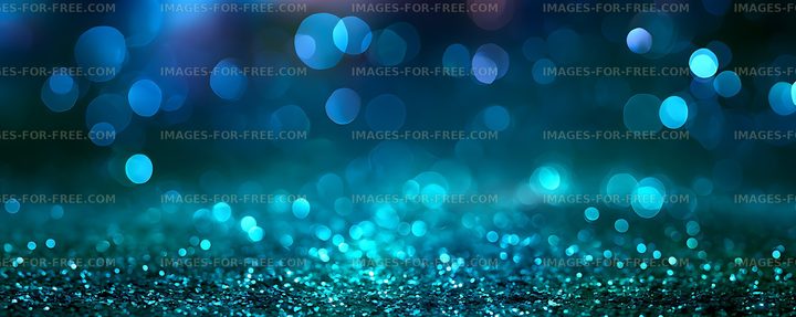 Blue turquoise bokeh lights over sparkling texture