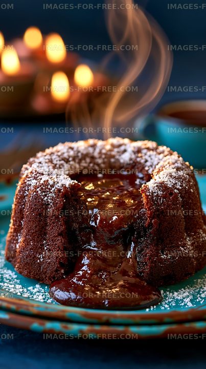 Chocolate Bundt cake with flowing chocolate glaze