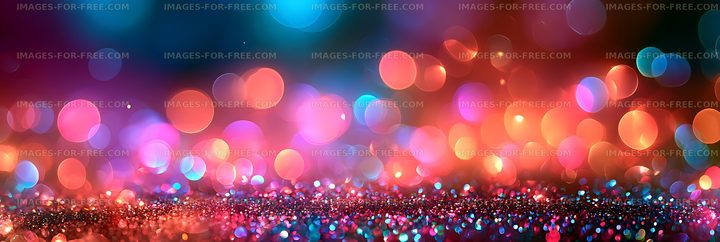 Vibrant multicolor bokeh and glitter abstract background