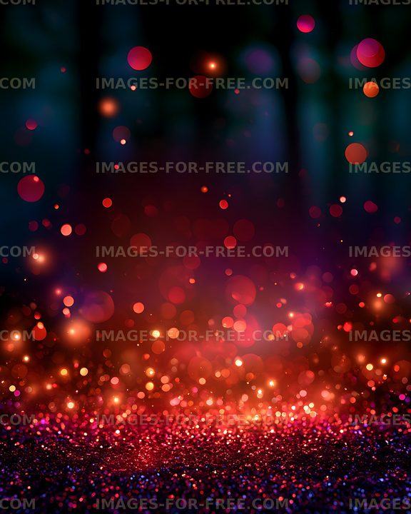 Colorful Bokeh Lights Above a Sparkling Surface