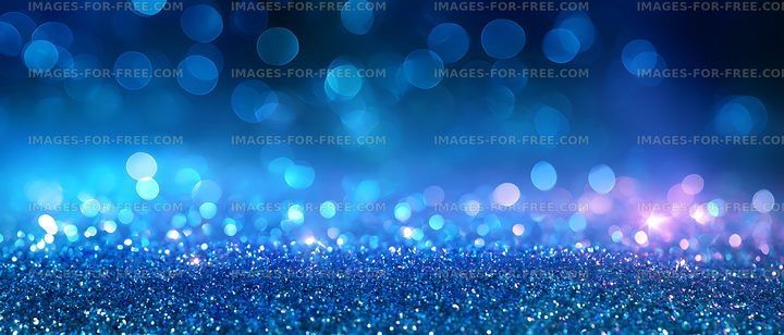 Sparkling blue glitter and bokeh abstract background