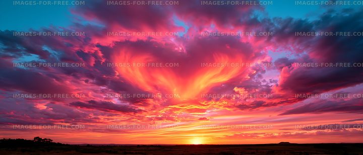 Colorful sunset clouds over an open rural horizon
