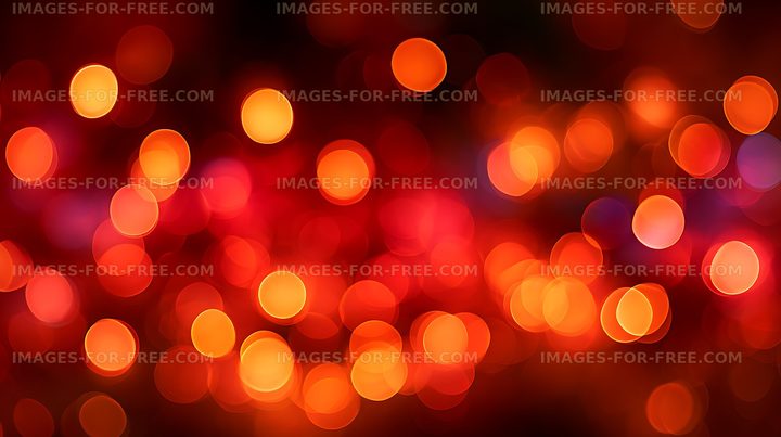 Glowing orange and red bokeh circles