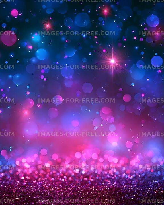 Colorful neon bokeh with pink and blue glowing lights