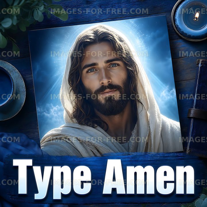 Faithful figure with soft light and text in a serene setting