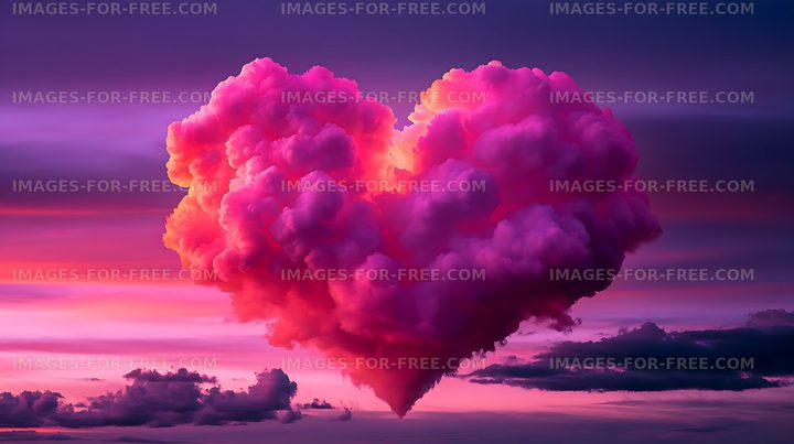 Vibrant magenta thundercloud at sunset