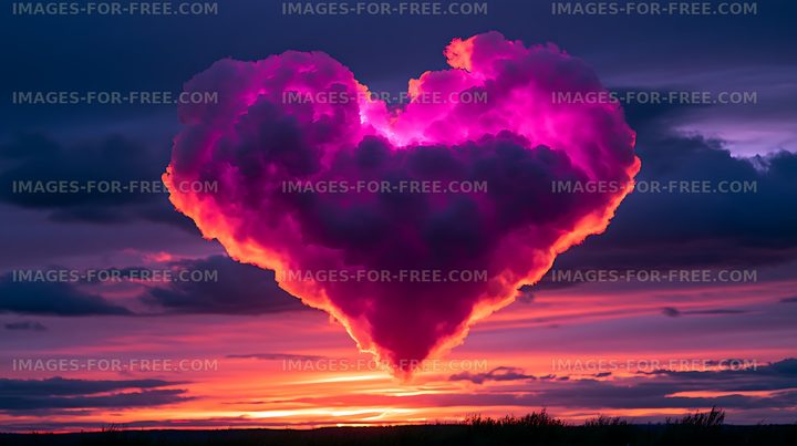 Vivid purple cloud formation during sunset