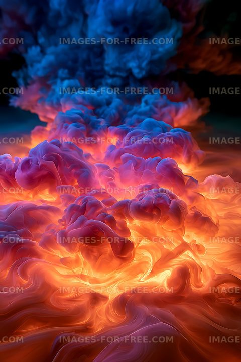 Vivid abstract fluid waves in blue, purple, and orange