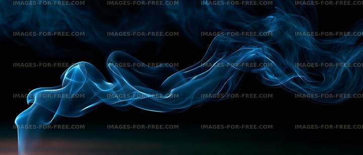 Translucent blue smoke waves on dark background